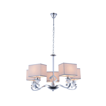 Подвесная люстра Benetti Marchesa Classic 5*Е14 450*680мм хром/белый