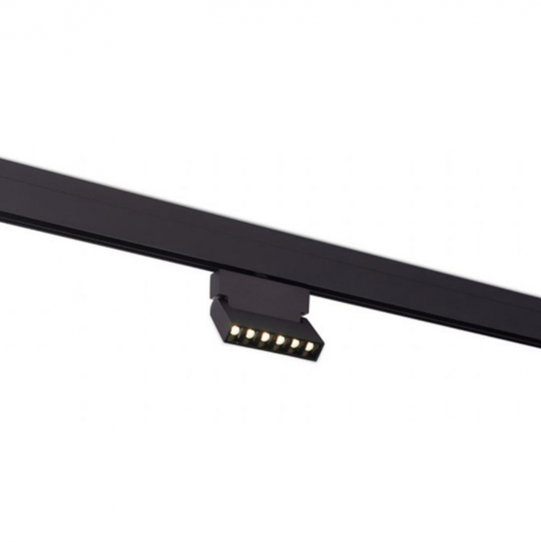 Магнитный трековый светильник ST Luce чёрный LED 1х6W 4000K 532Lm IP20 L120хW22хH134 48V