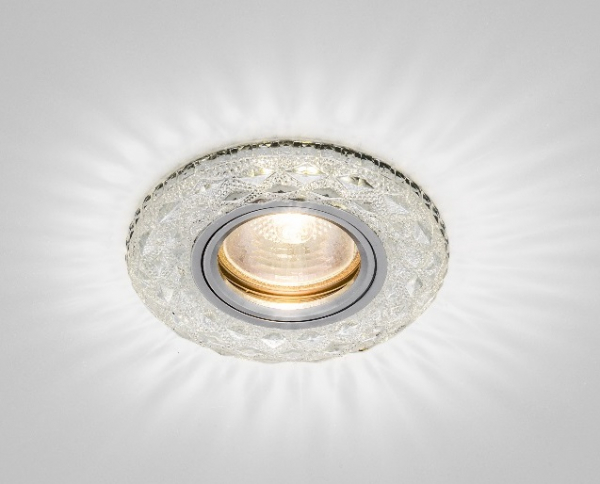 *Светильник потолочный с диодной подсветкой ограненное стекло MR16 прозрачный CRYSTAL LED 6