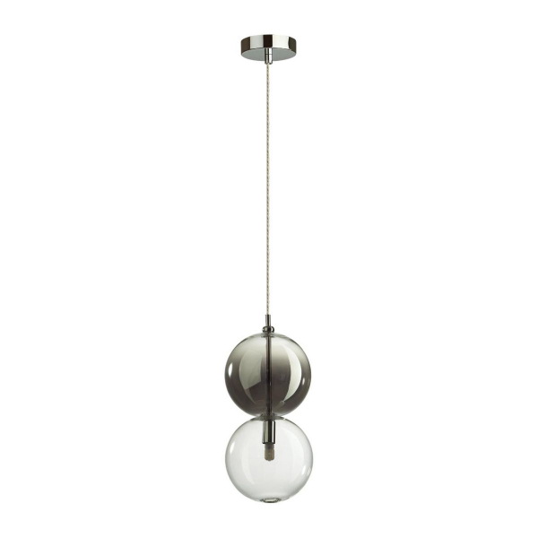 Подвес Odeon Light Pendant Twixy G9 1х40W TWIXY ODL22 298 хром/дымчатый/стекло