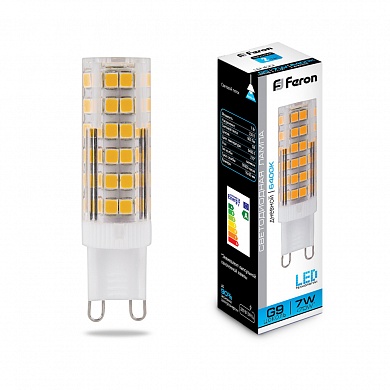 Лампа светодиодная Feron LB-433 G9 7W 6400K 230V