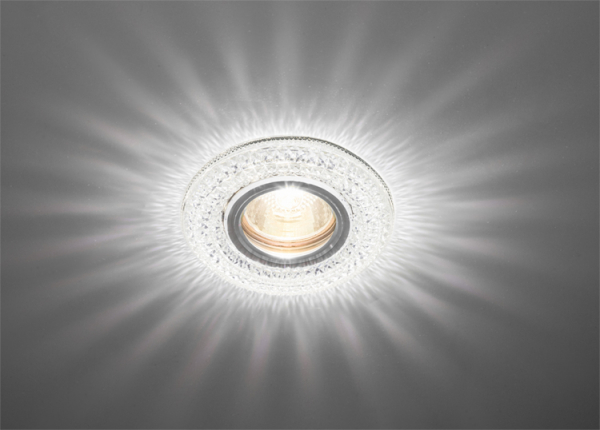 *Светильник потолочный с диодной подсветкой ограненное стекло MR16 прозрачный CRYSTAL LED 12