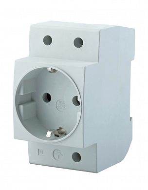 Розетка на DIN-рейку STEKKER PST16-70-20 2P+PE 16А, серая