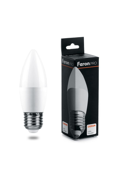 Лампа светодиодная Feron.PRO LB-1307 Свеча E27 7.5W 4000K OSRAM LED