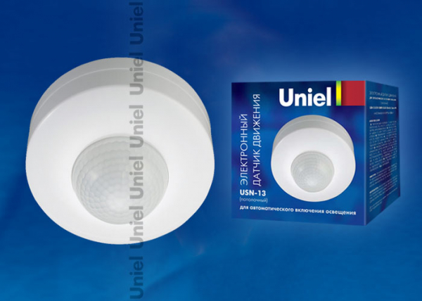 Датчик движения USN-13-360R-1200W-3LUX-12M-0,6-1,5m/s-WH Uniel